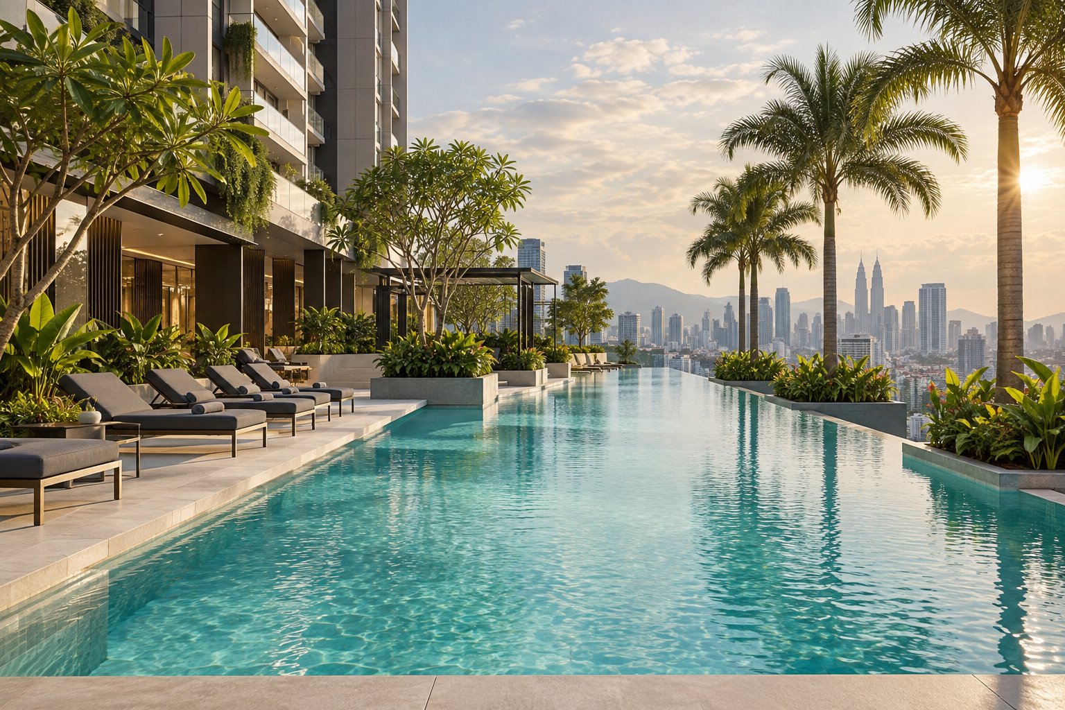 Illustrative pool terrace concept
